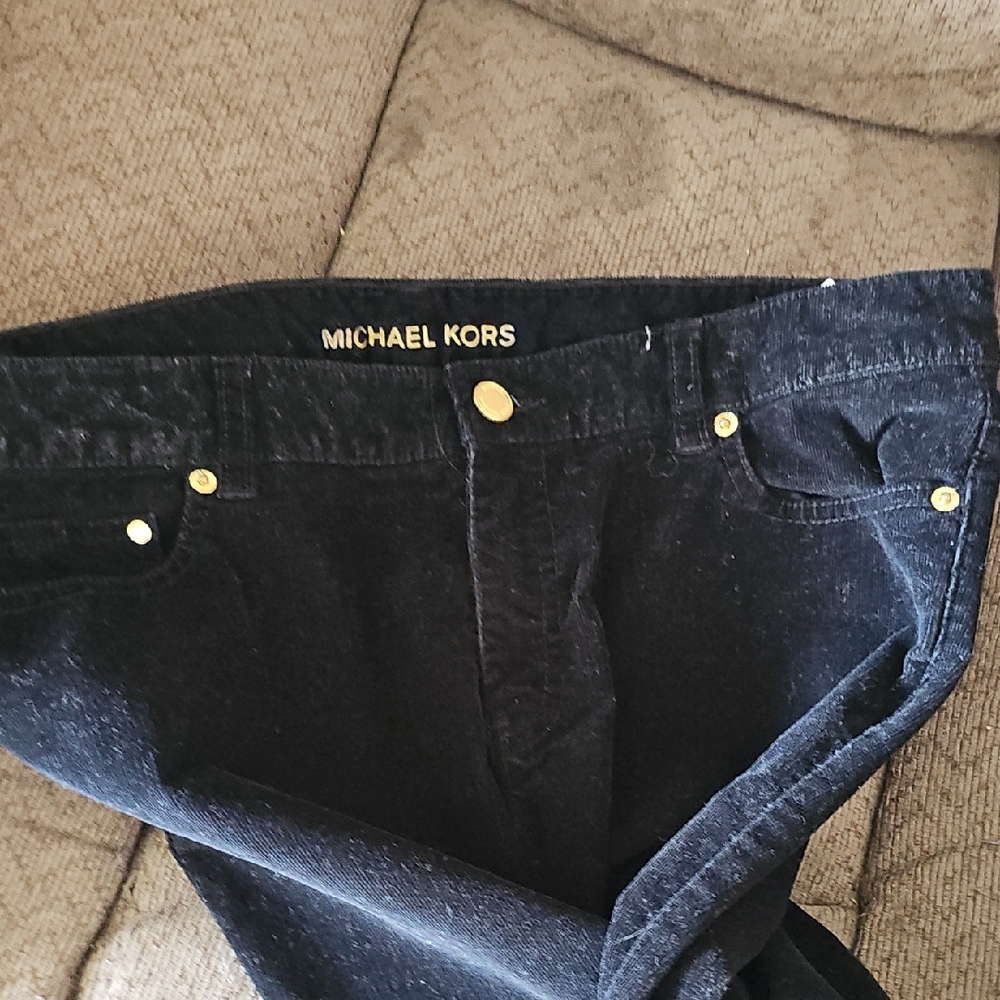 Michael Kors Black Denim Jeans with Gold Accents